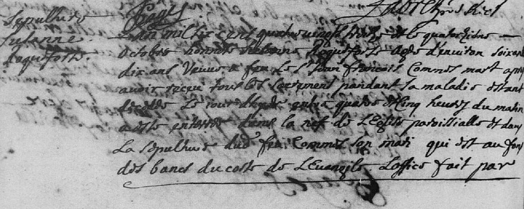 acte-de-deces-1693-SUZANNE-ROQUEFORT-1024x408 Cailhau : un caveau sous les dalles de l'église